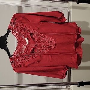 Modcloth Ezra medium maroon blouse